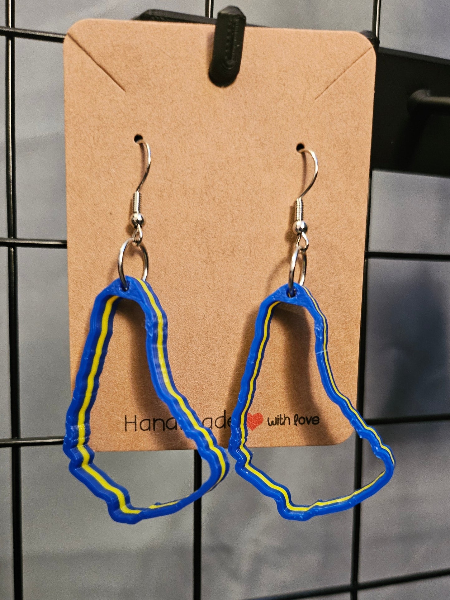 3D printed island shaped earrings - Barbados