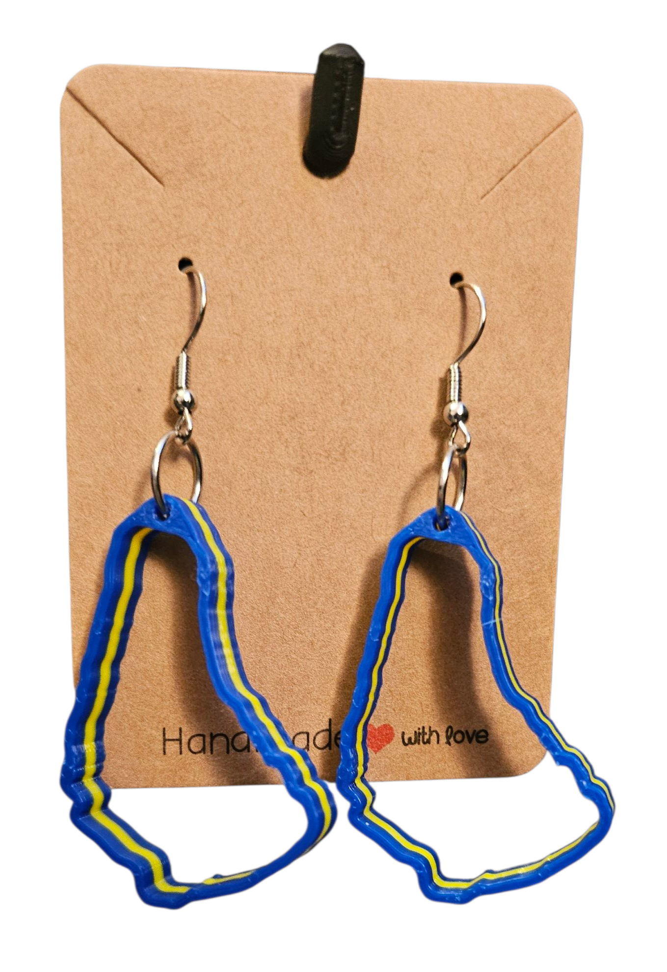 3D printed island shaped earrings - Barbados