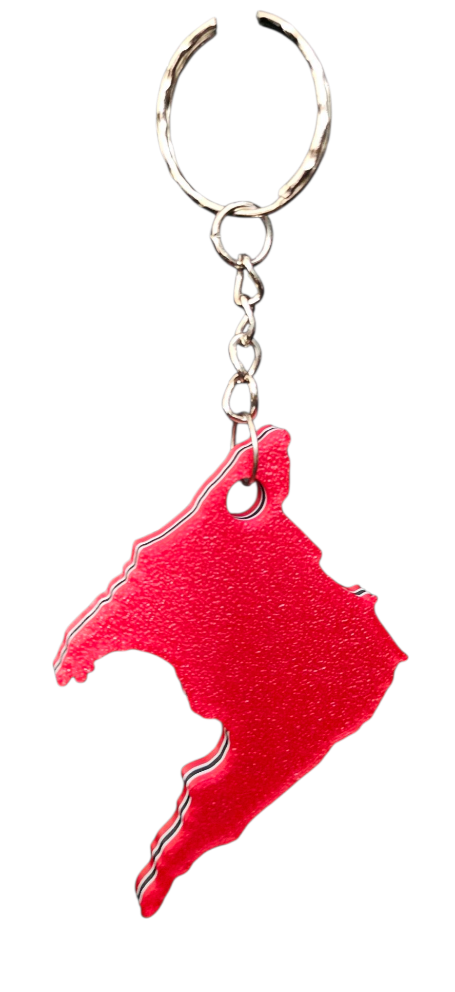 3D Printed Island Shaped Keychain - Trinidad