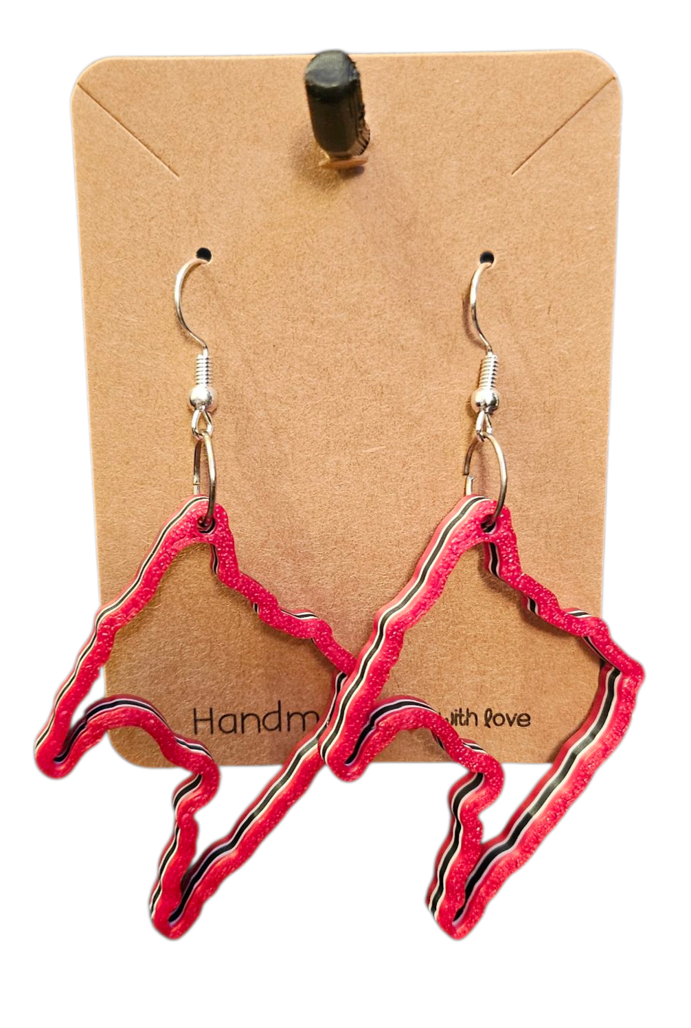 3D Printed Island Shaped Earrings - Trinidad