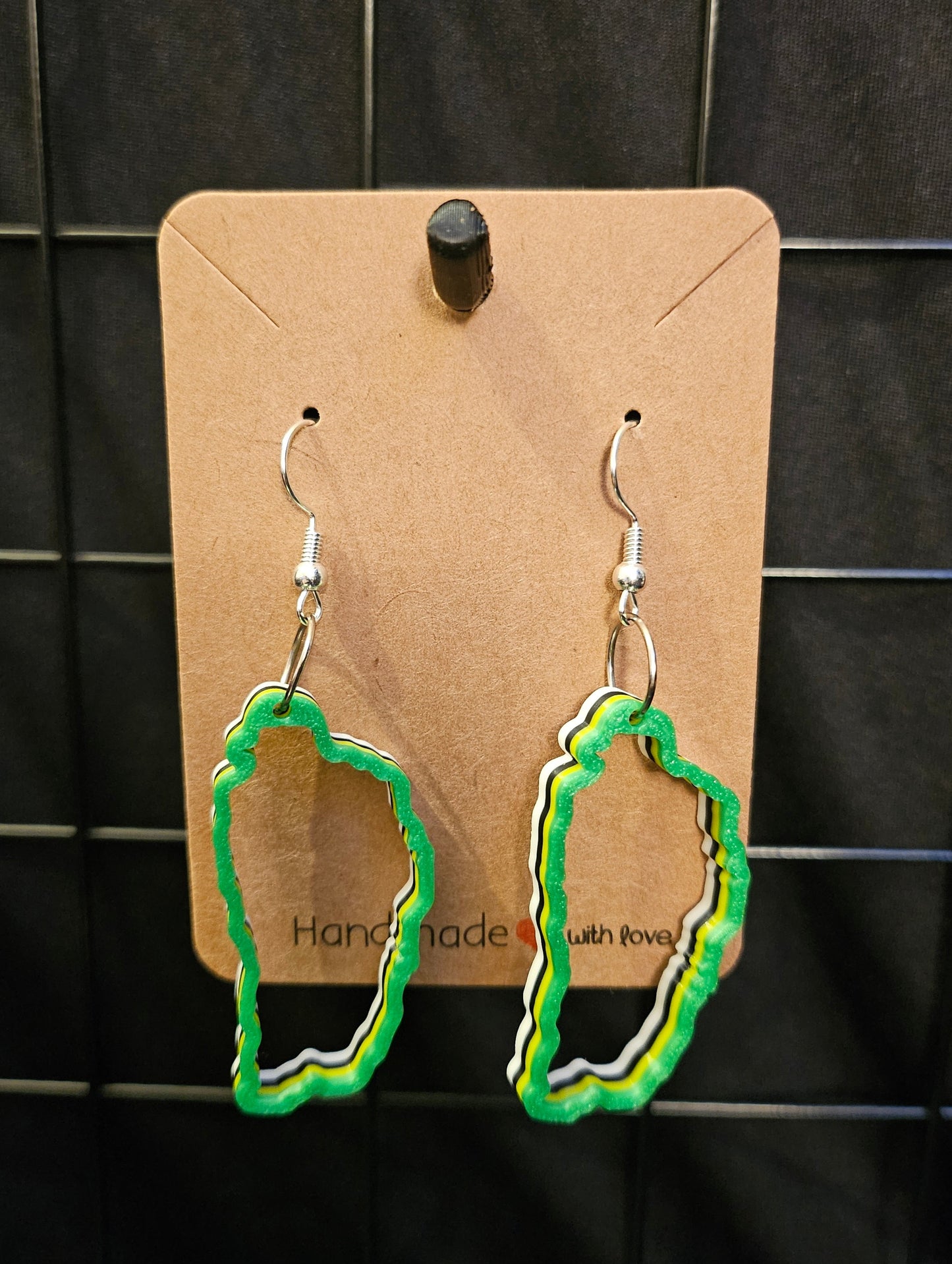 3D Printed Island Shaped Earrings - Dominica