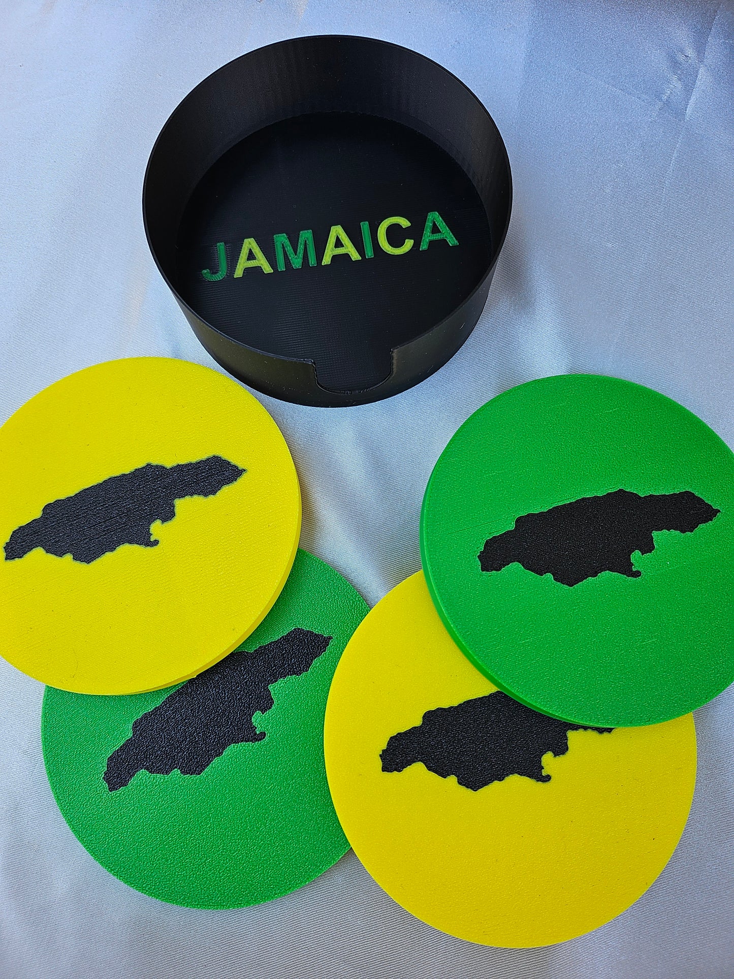 3D Printed Coasters, Set of 4 - Jamaica