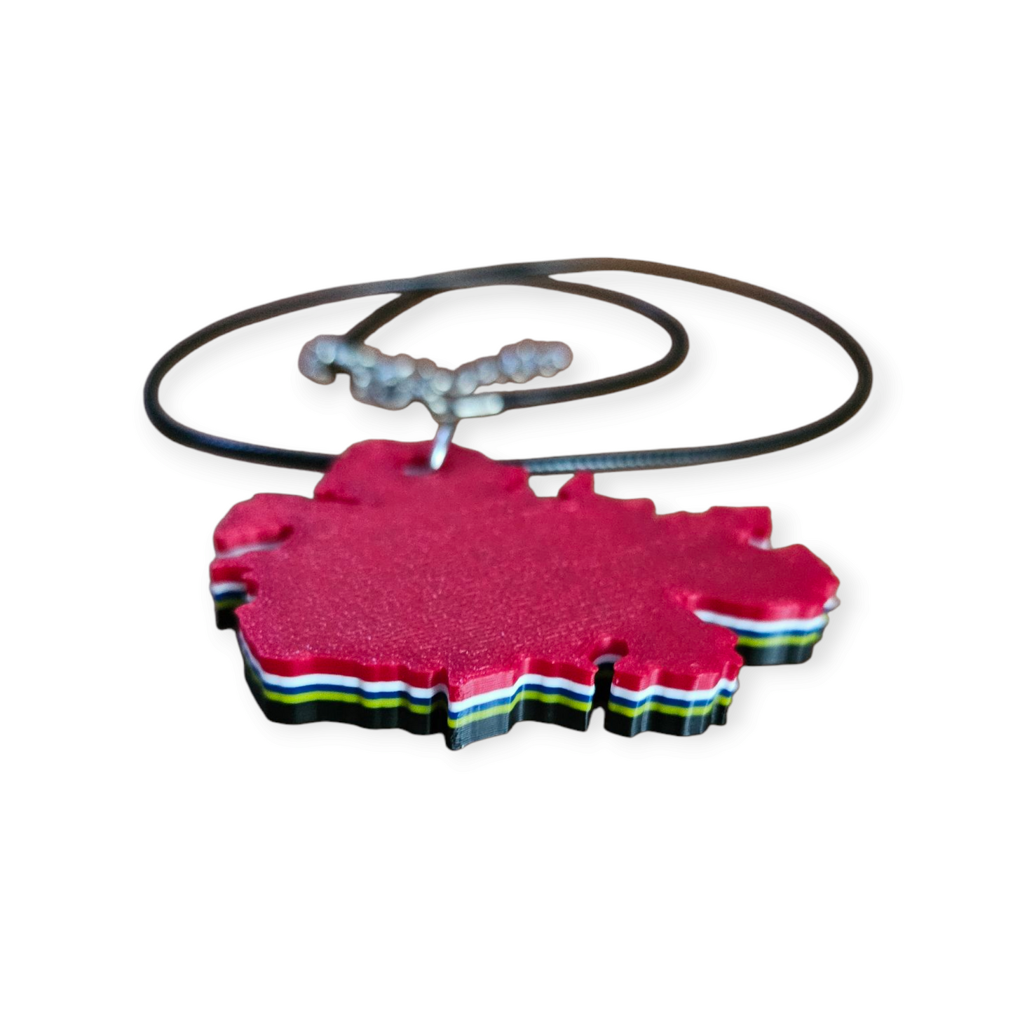 3D Printed Island Shaped Pendant Necklace - Antigua