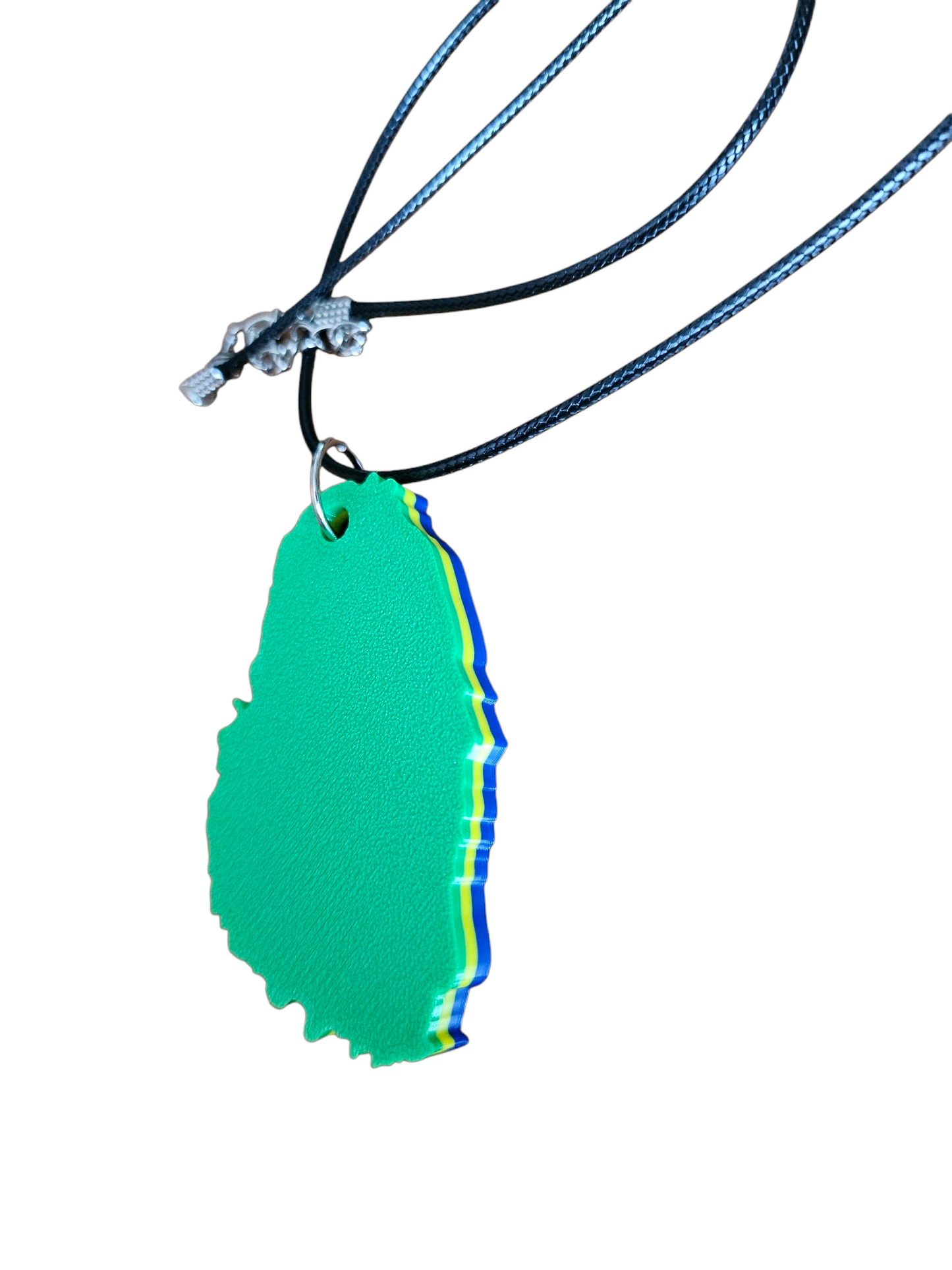 3D Printed Island Shaped Pendant Necklace - St. Vincent