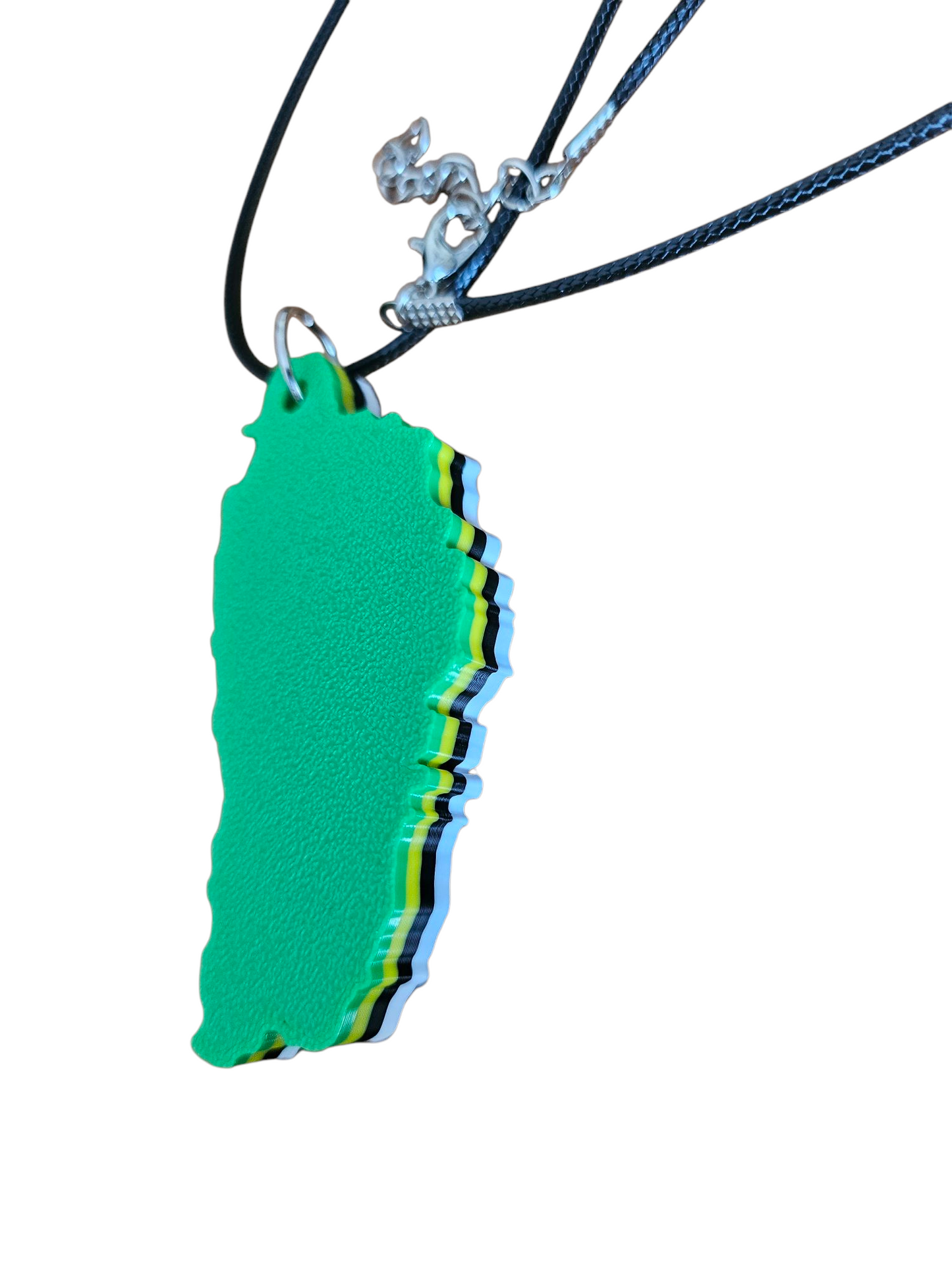 3D Printed Island Shaped Pendant Necklace - Dominica