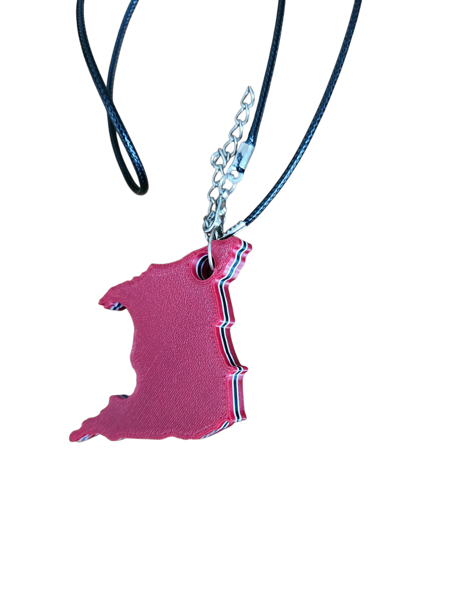 3D Printed Island Shaped Pendant Necklace - Trinidad