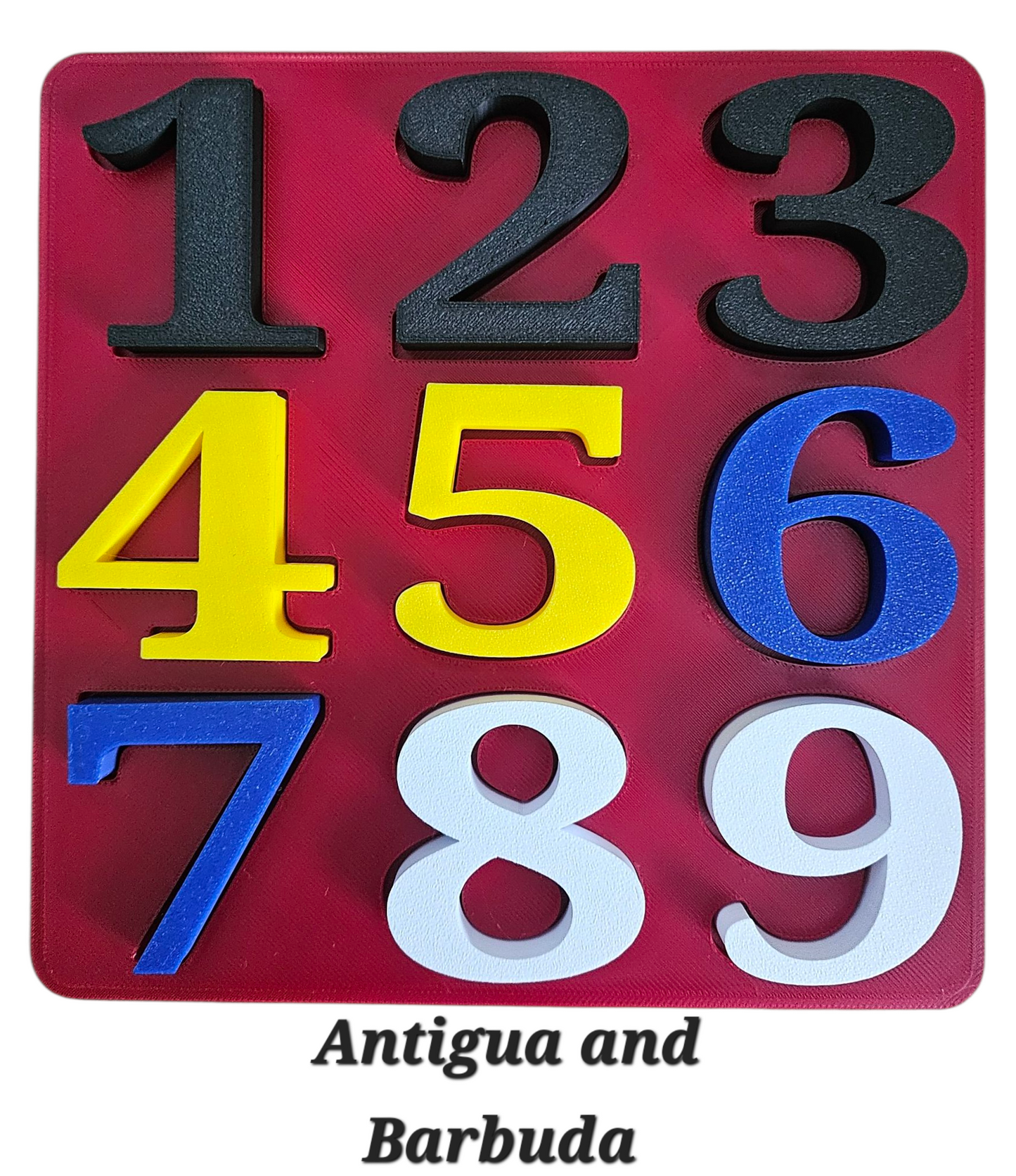 3D printed Number Puzzle Antigua and Barbuda