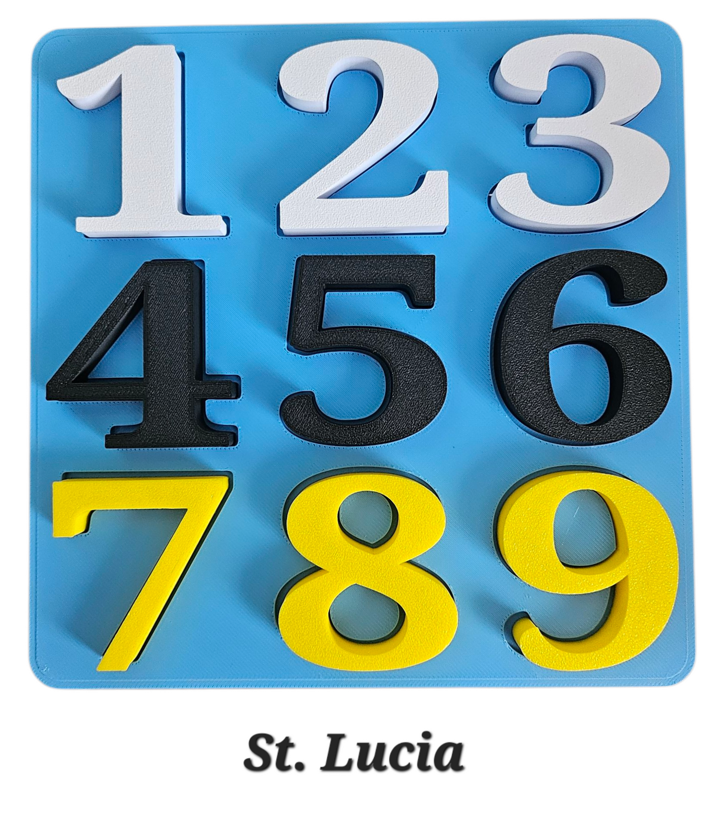 3D printed Number Puzzle St. Lucia