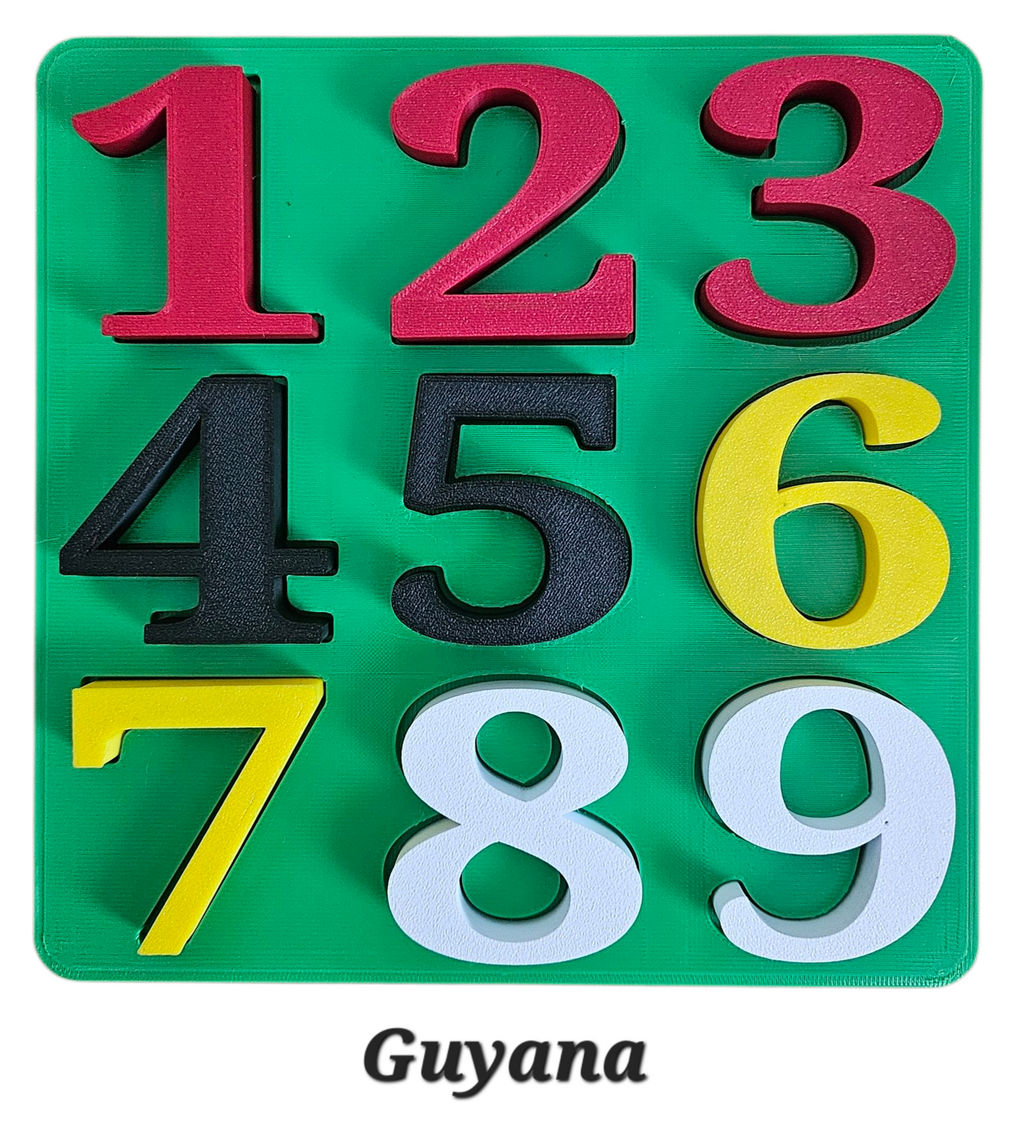 3D printed Number Puzzle Guyana