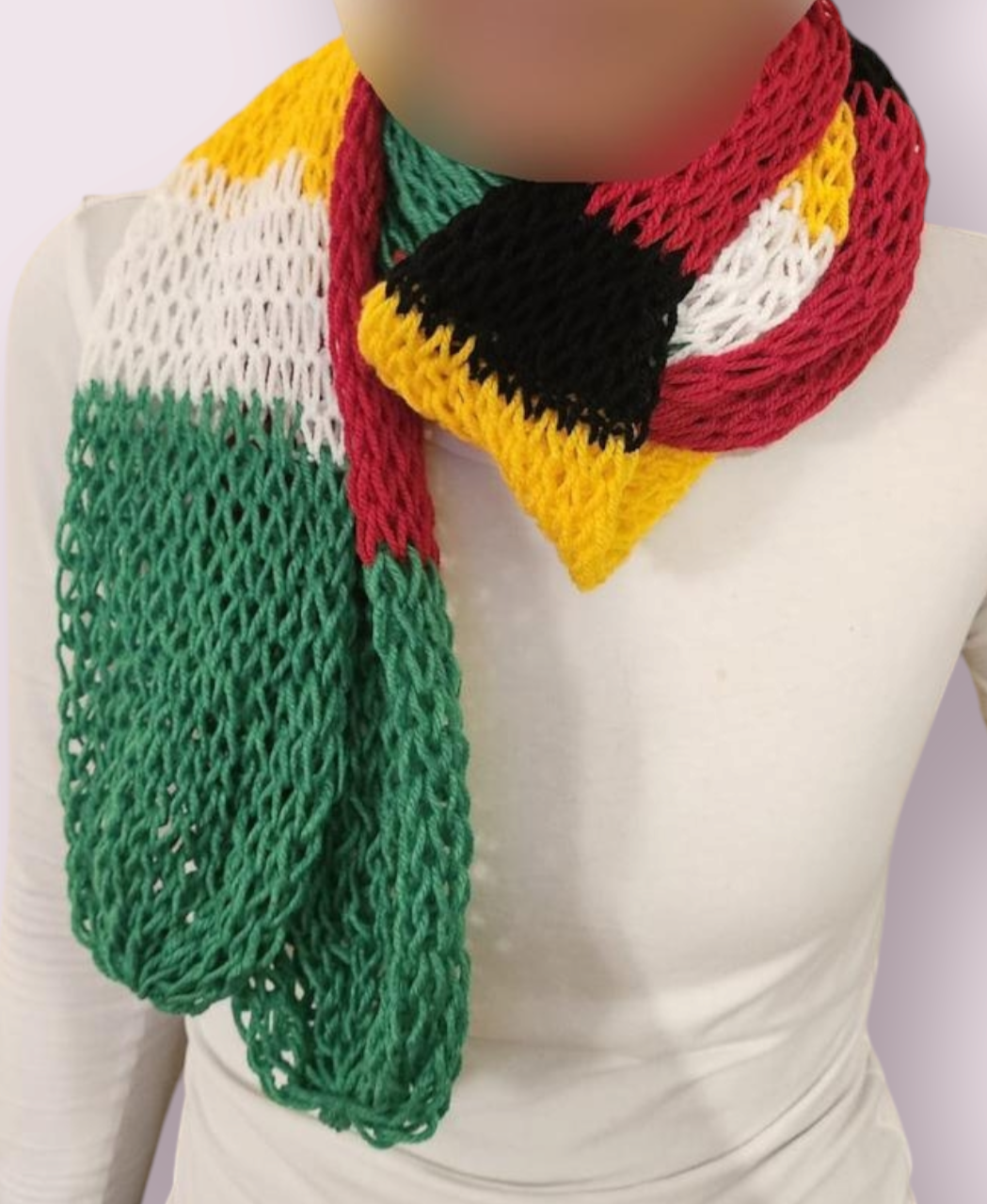 Knitted Fish Net Scarf - Guyana