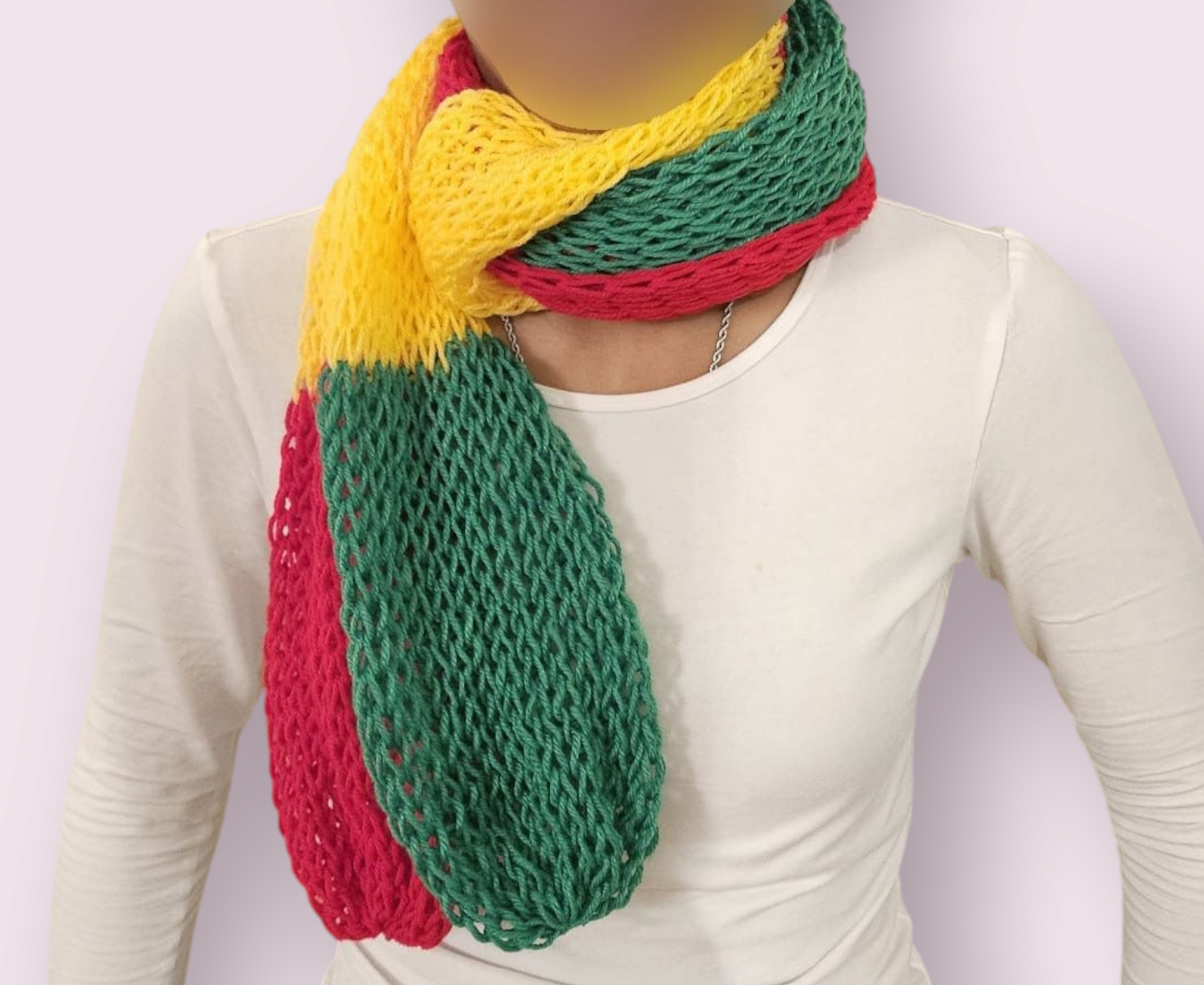 Knitted Fish Net Scarf - Grenada