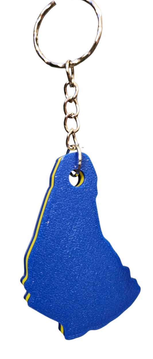3D Printed Island Shaped Keychain - Barbados