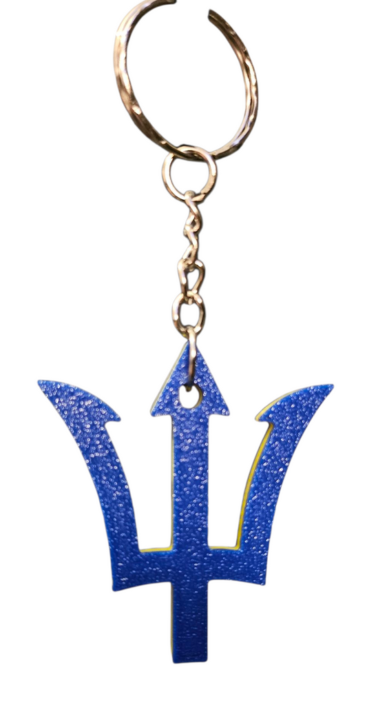 3D Printed Barbados Trident Keychain