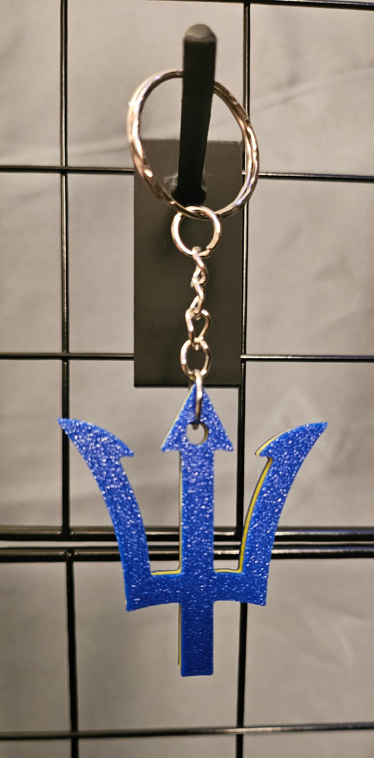 3D Printed Barbados Trident Keychain