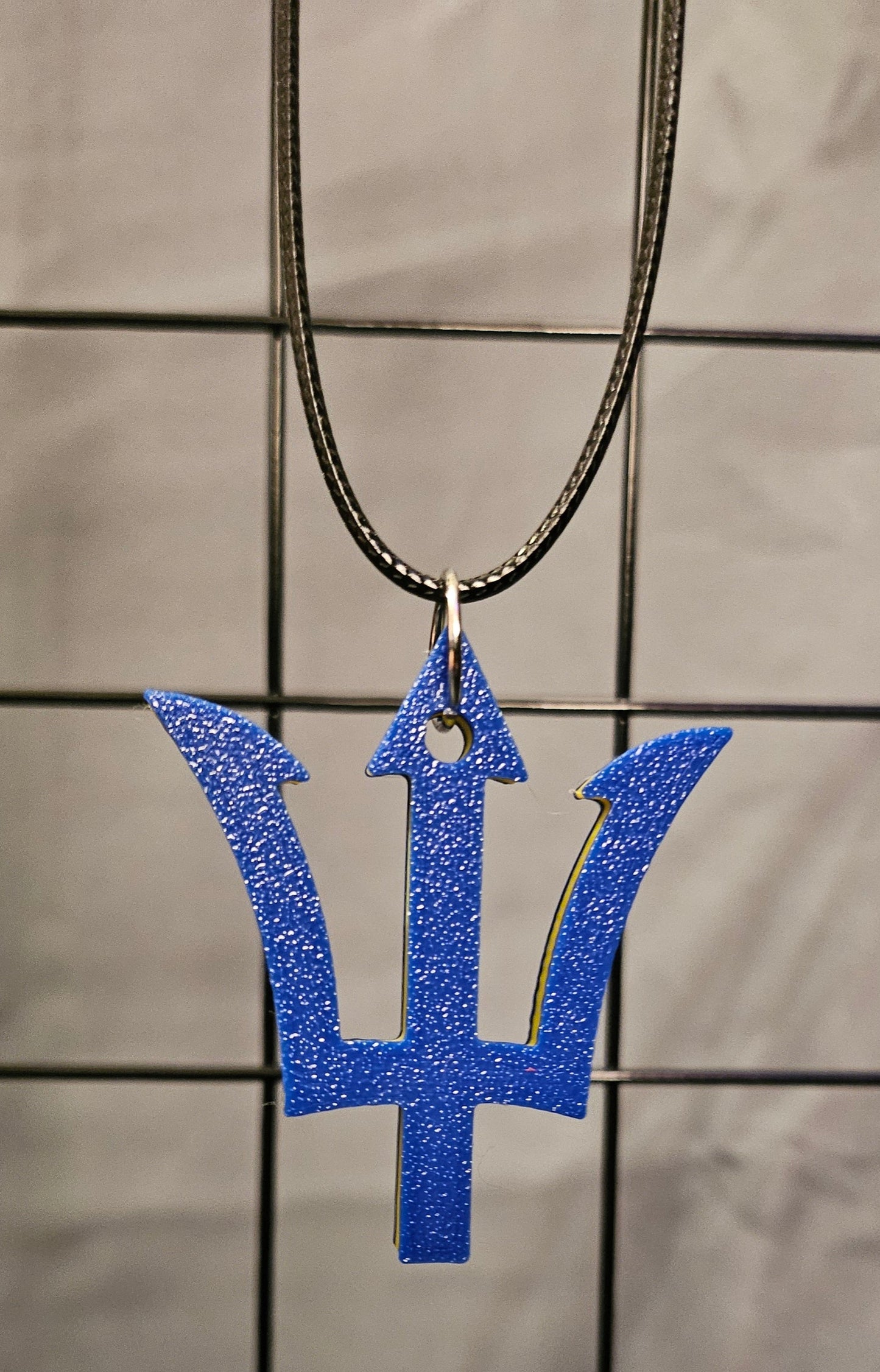 3D Printed Pendant Necklace - Barbados Trident
