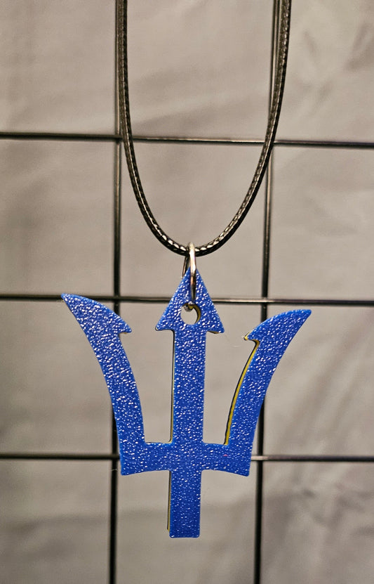 3D Printed Pendant Necklace - Barbados Trident