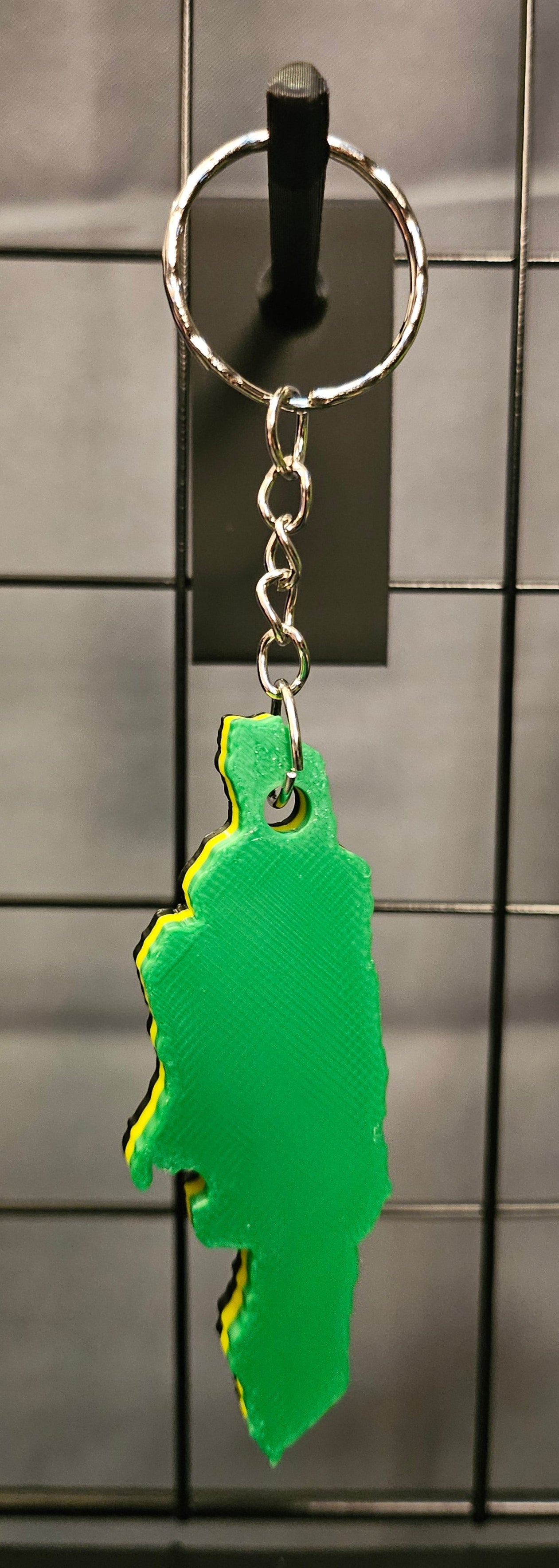 3D Printed Island Shaped Keychain - Jamaica