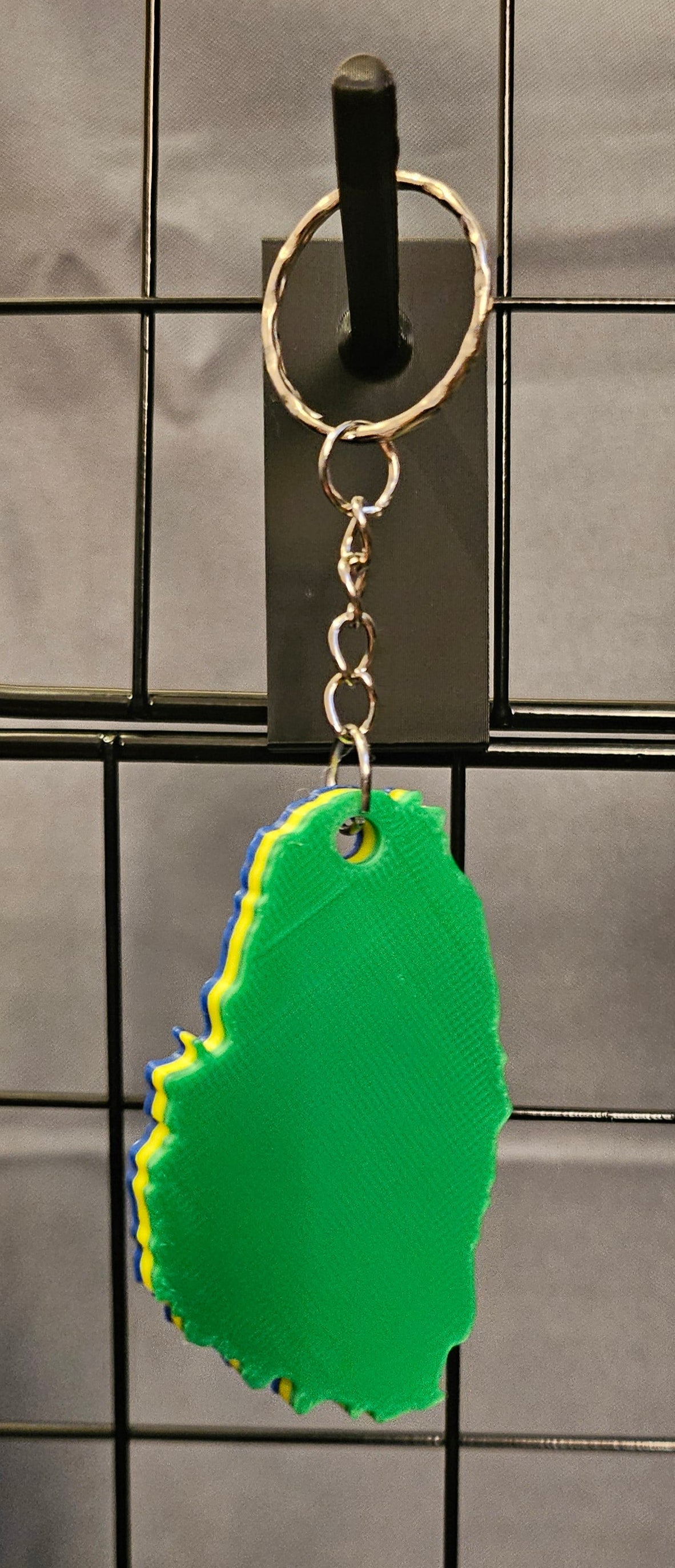 3D Printed Island Shaped Keychain - St. Vincent