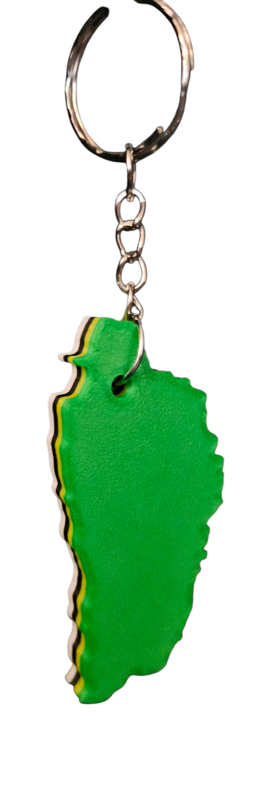 3D Printed Island Shaped Keychain - Dominica