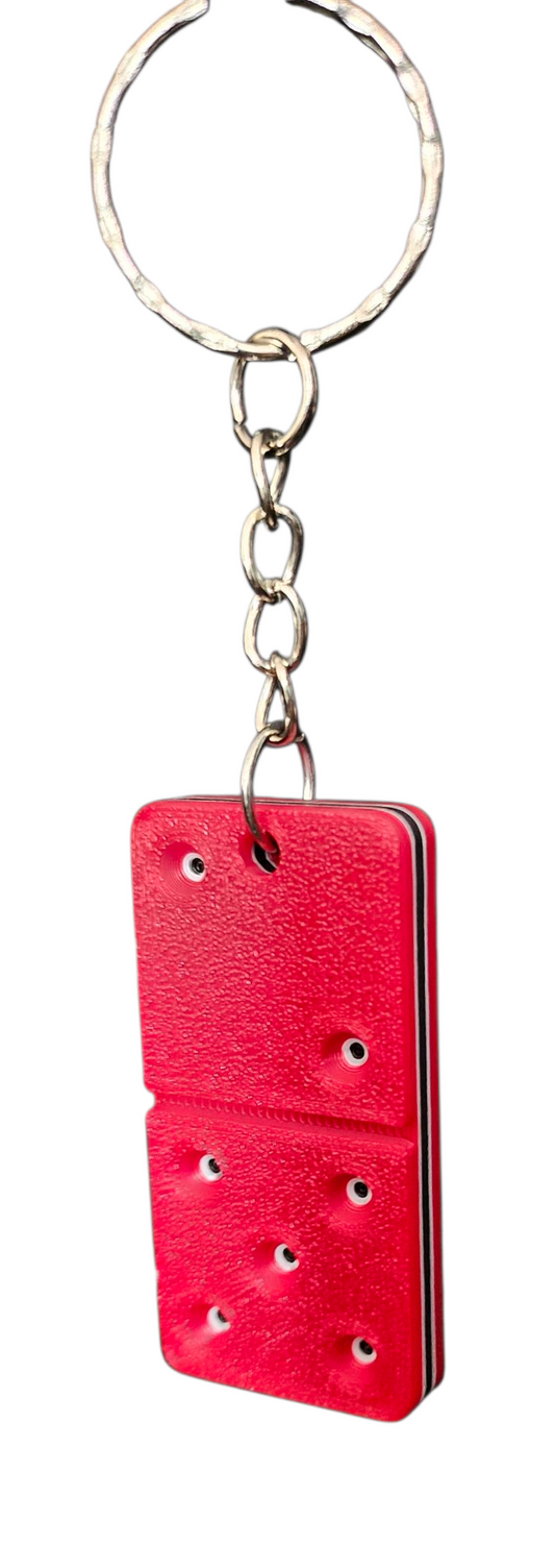 3D Printed Domino Keychain - Trinidad
