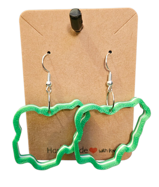 3D Printed Country Shaped Earrings - Nigeria