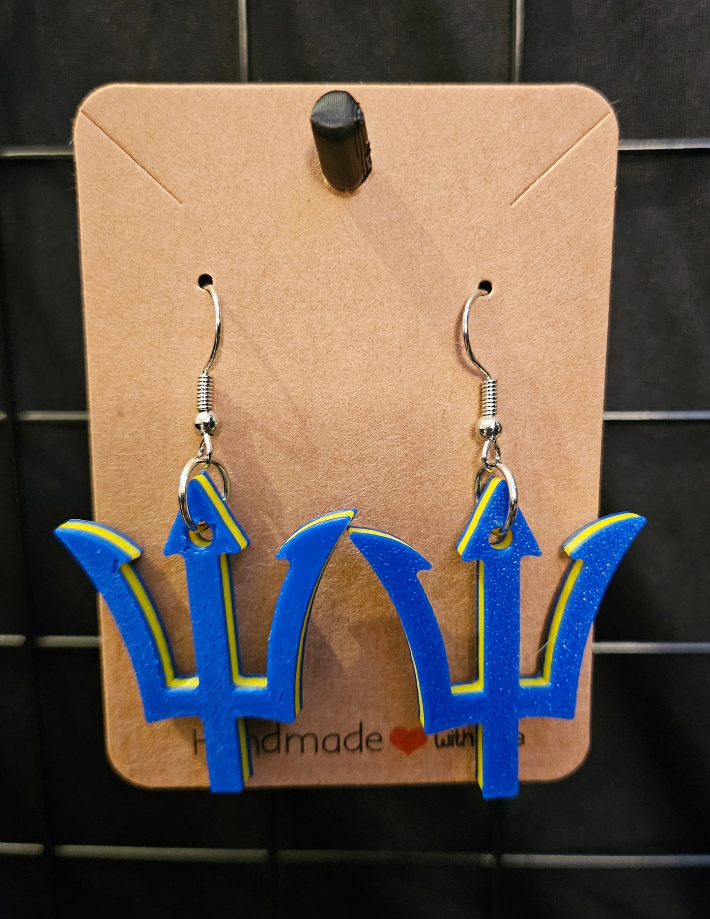 3D Printed Barbados Trident Earrings