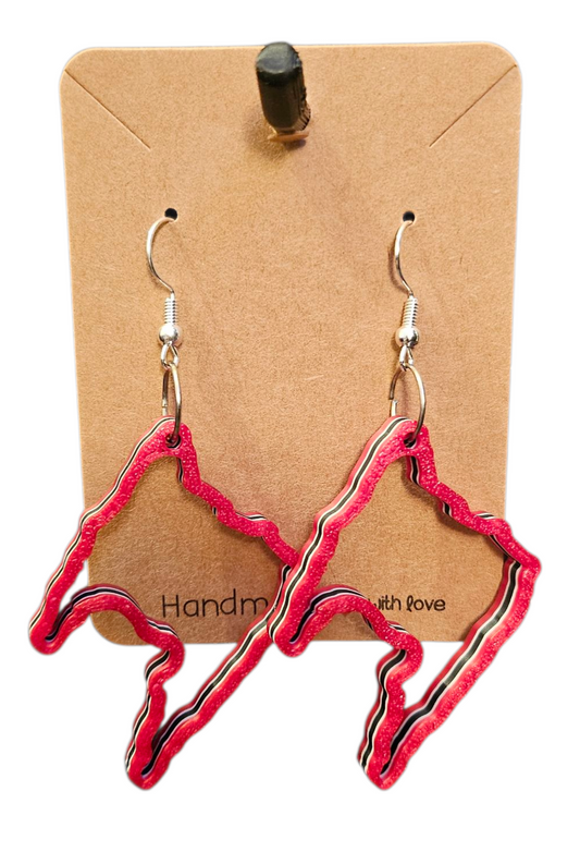 3D Printed Island Shaped Earrings - Trinidad