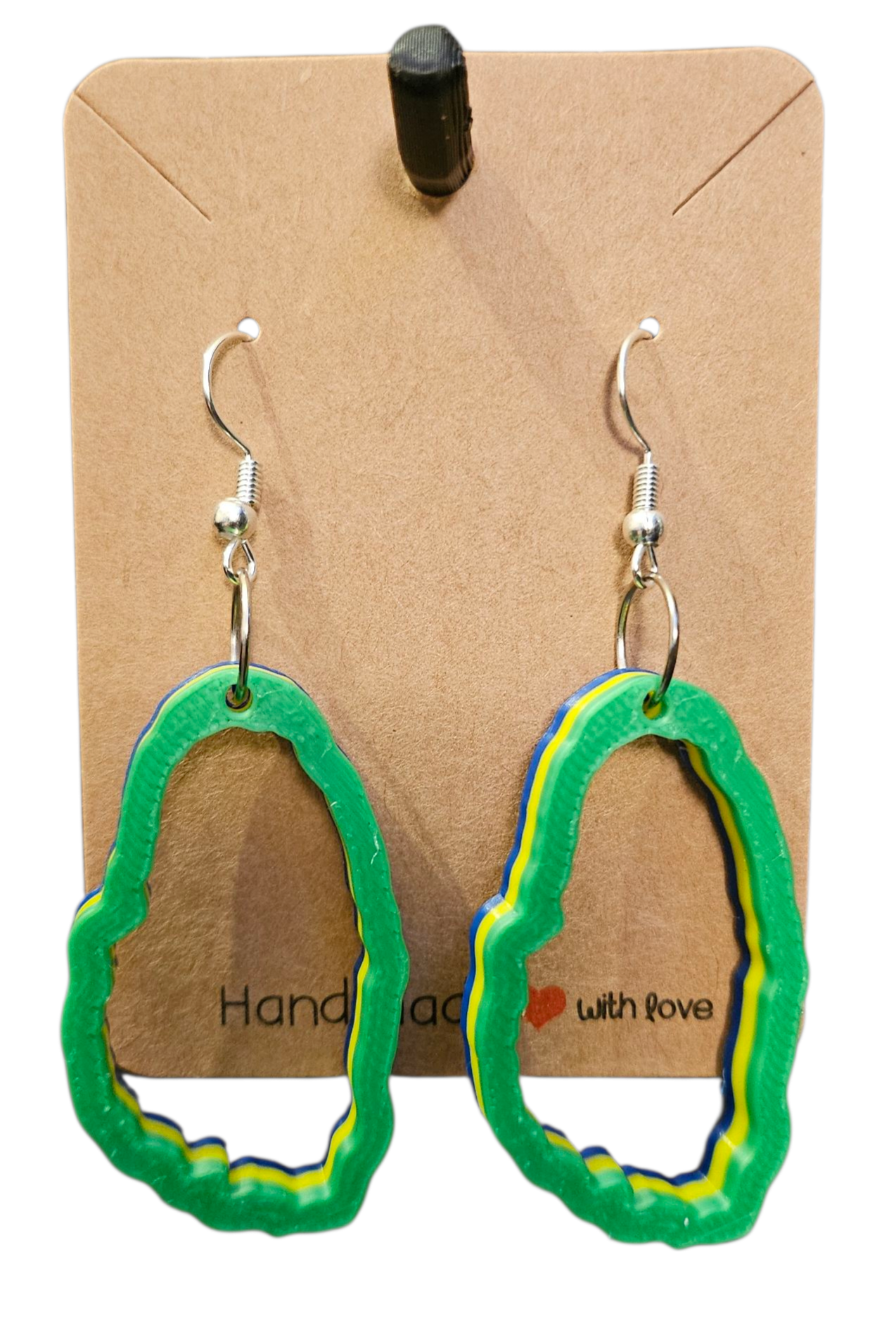 3D Printed Island Shaped Earrings - St. Vincent