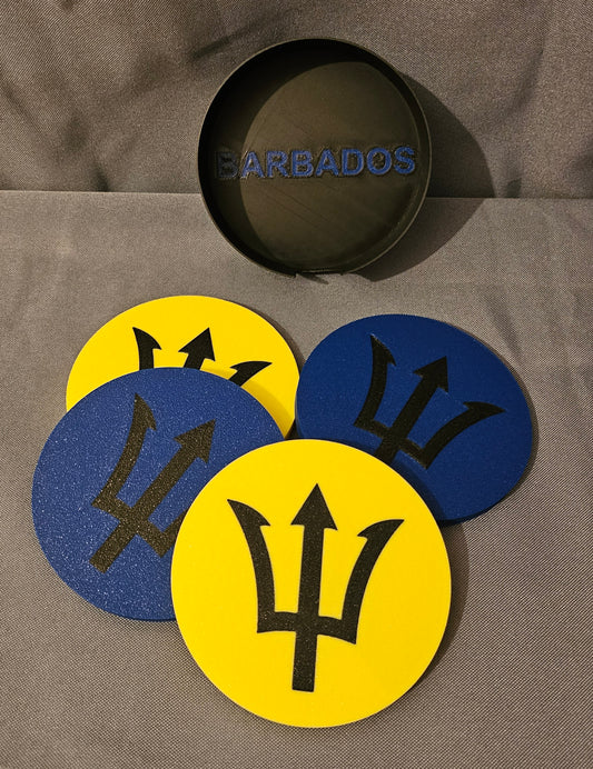 3D Printed Coasters, set of 4 - Barbados