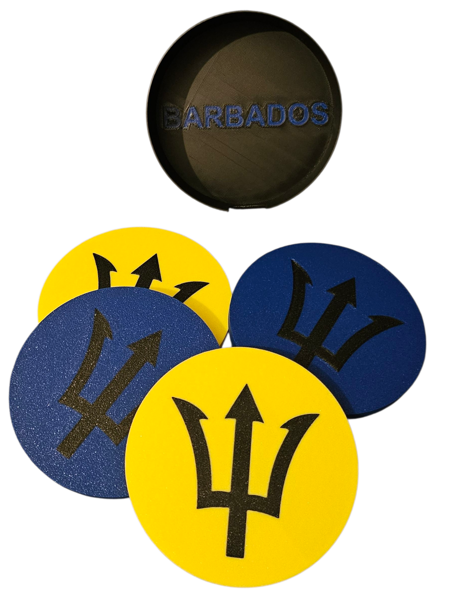 3D Printed Coasters, set of 4 - Barbados