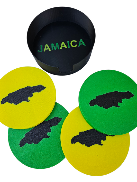 3D Printed Coasters, Set of 4  - Jamaica