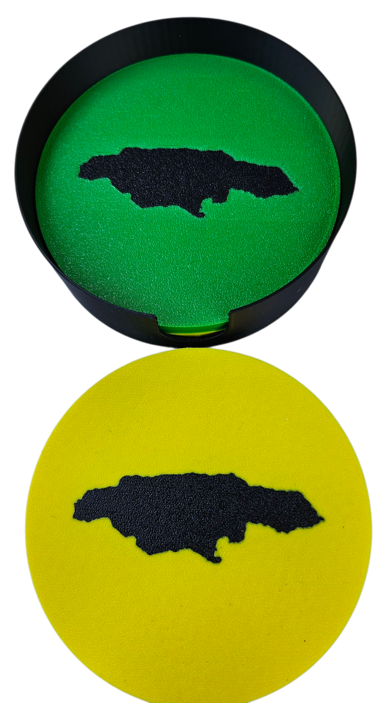 3D Printed Coasters, Set of 4  - Jamaica