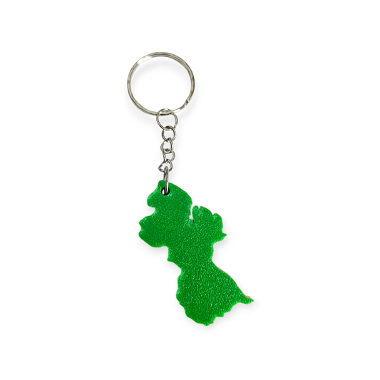 3D Printed Island Shaped Keychain - Guyana
