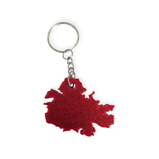3D Printed Island Shaped Keychain - Antigua