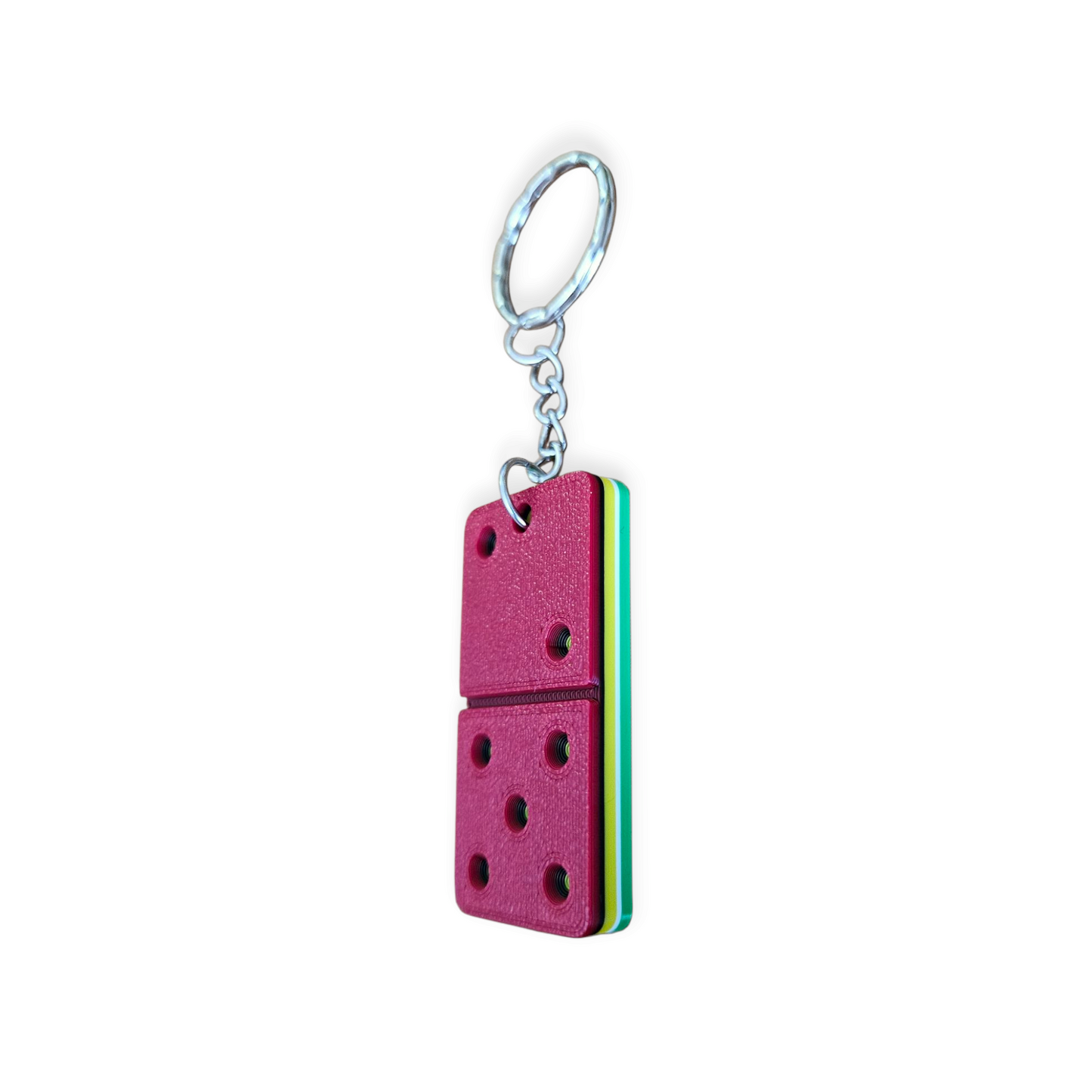 3D Printed Domino Keychain - Guyana