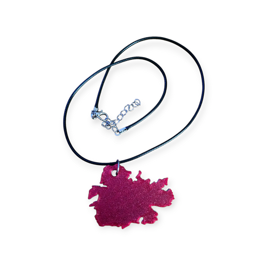 3D Printed Island Shaped Pendant Necklace - Antigua