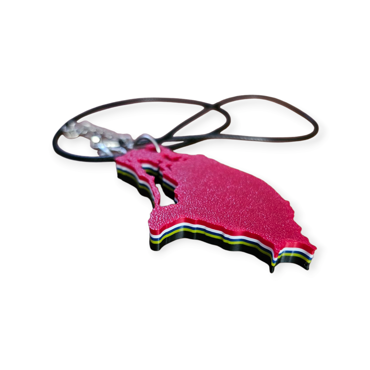 3D Printed Island Shaped Pendant Necklace - Barbuda