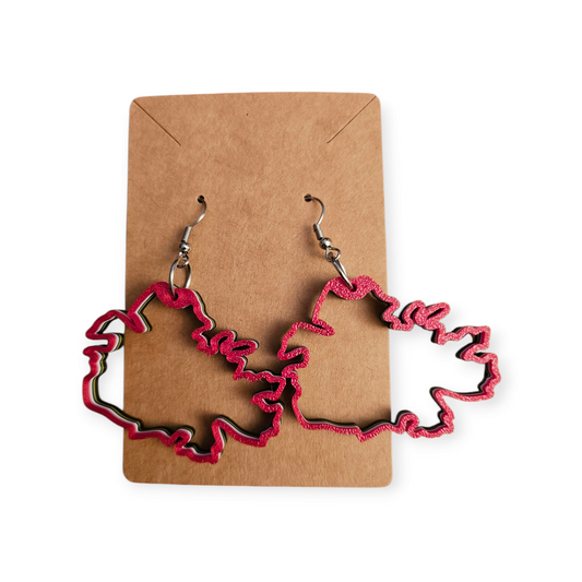 3D Printed Island Shaped Earrings - Antigua