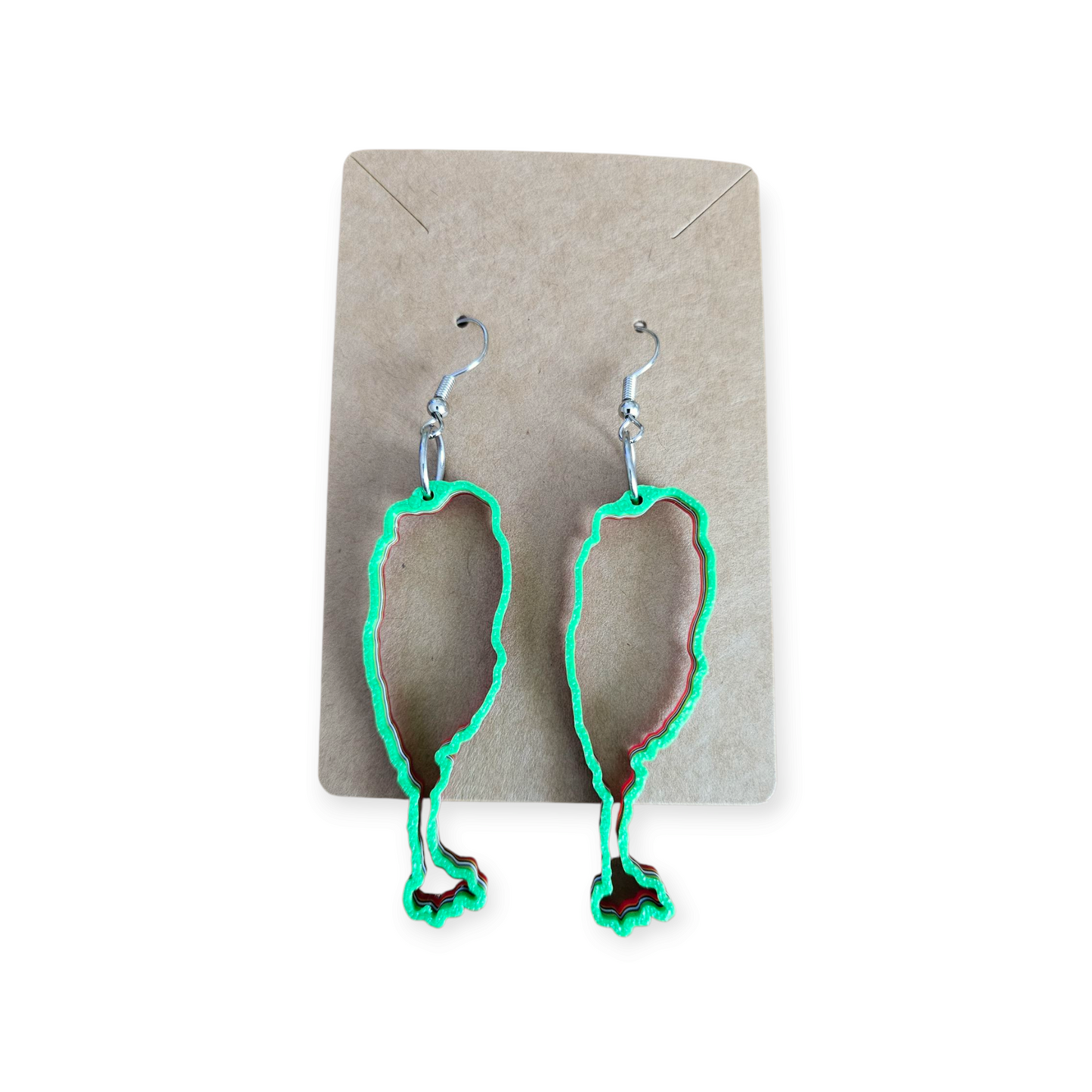 3D Printed Island Shaped Earrings - St. Kitts