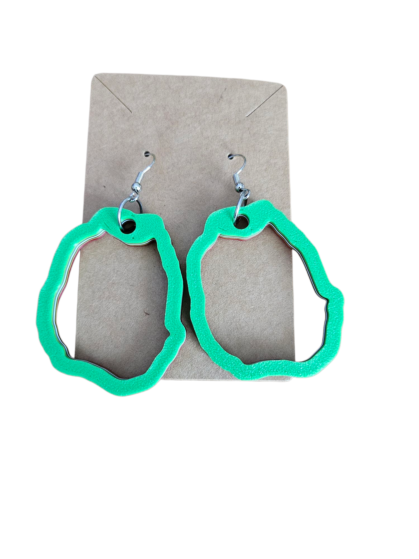 3D Printed Island Shaped Earrings - Nevis
