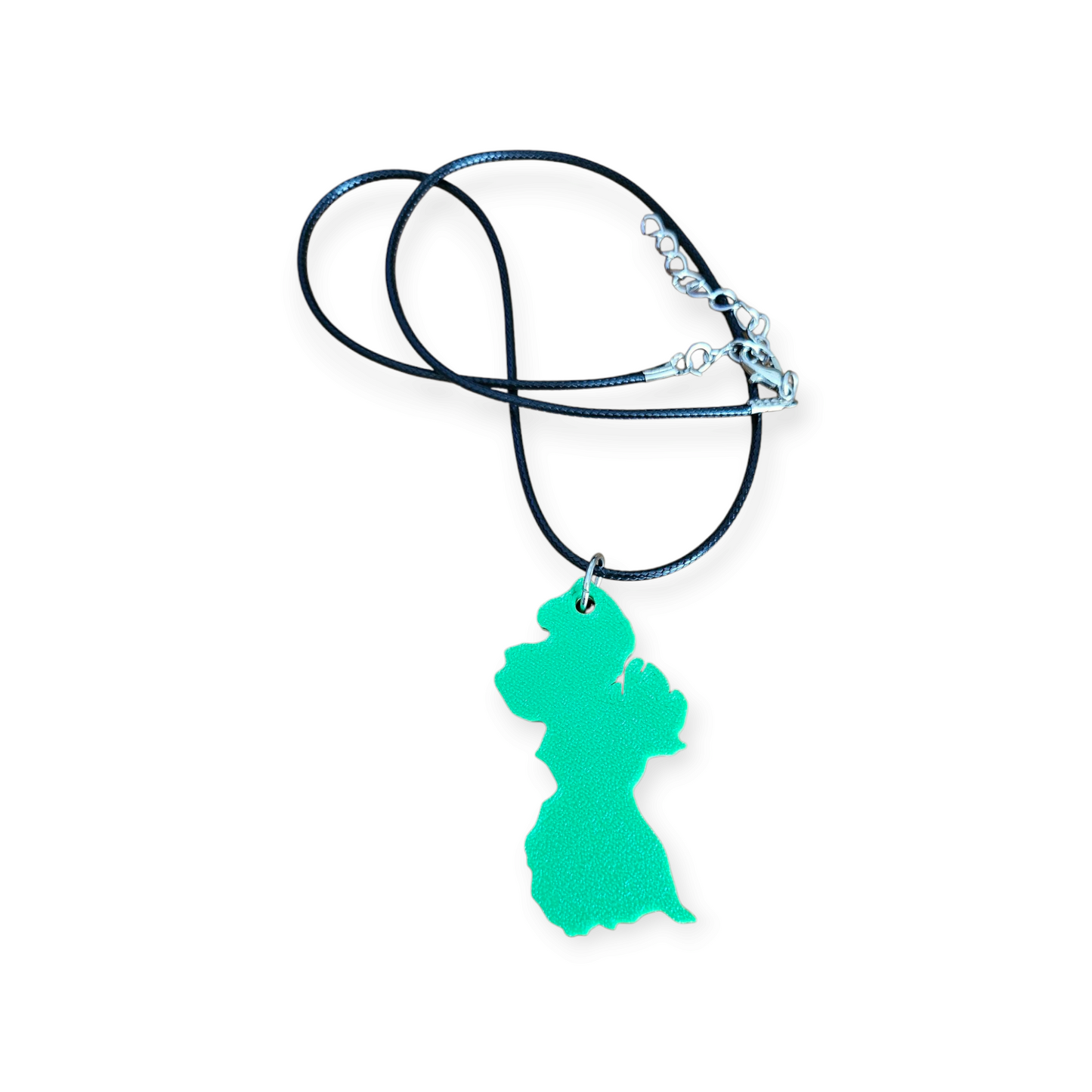 3D Printed Island Shaped Pendant Necklace - Guyana