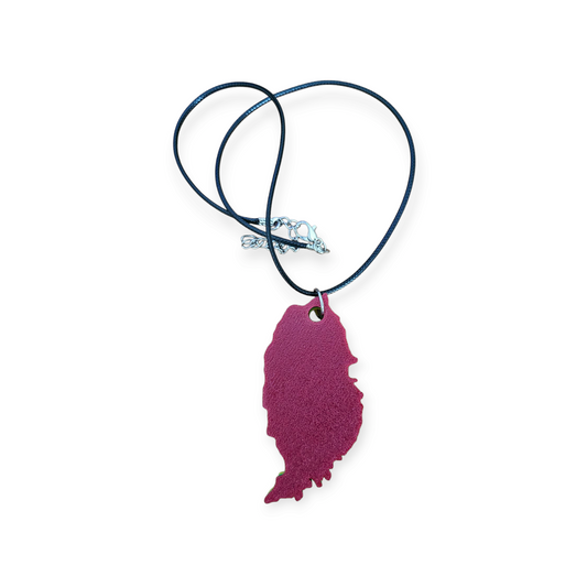 3D Printed Island Shaped Pendant Necklace - Grenada