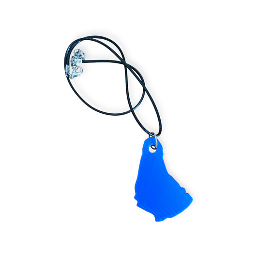 3D Printed Island Shaped Pendant Necklace - Barbados