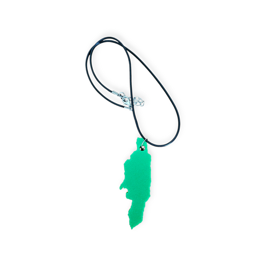 3D Printed Island Shaped Pendant Necklace - Jamaica