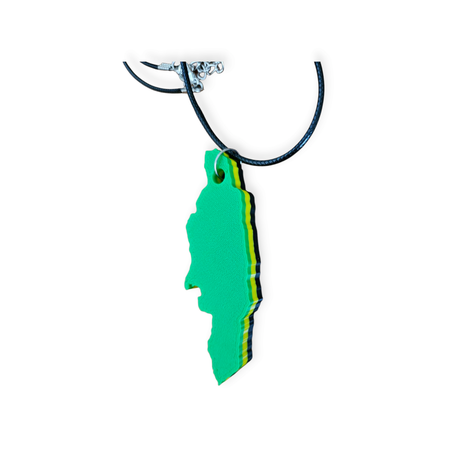 3D Printed Island Shaped Pendant Necklace - Jamaica