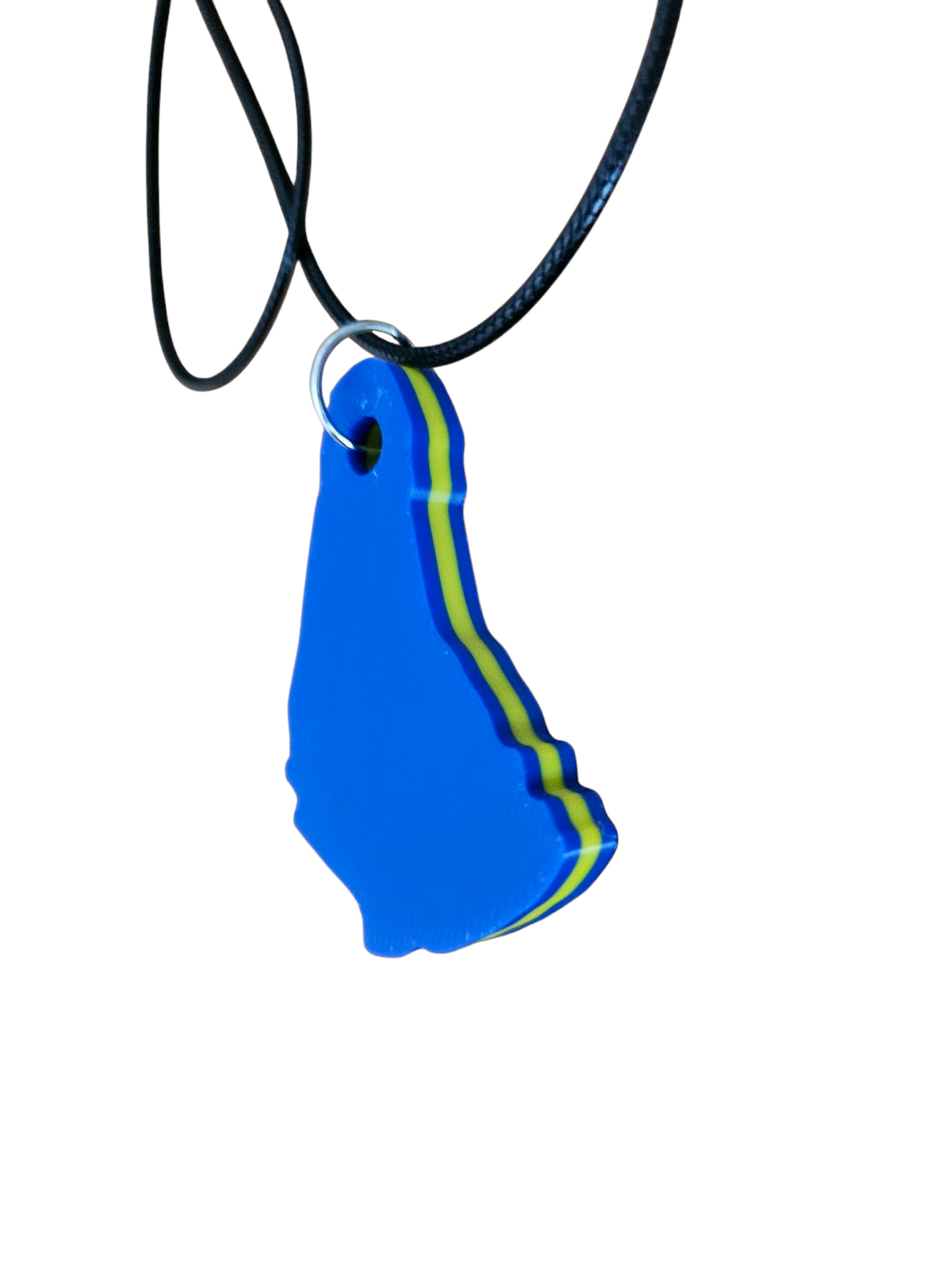 3D Printed Island Shaped Pendant Necklace - Barbados
