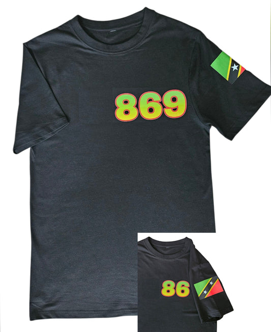 Small Dial Code T-shirt St. Kitts and Nevis