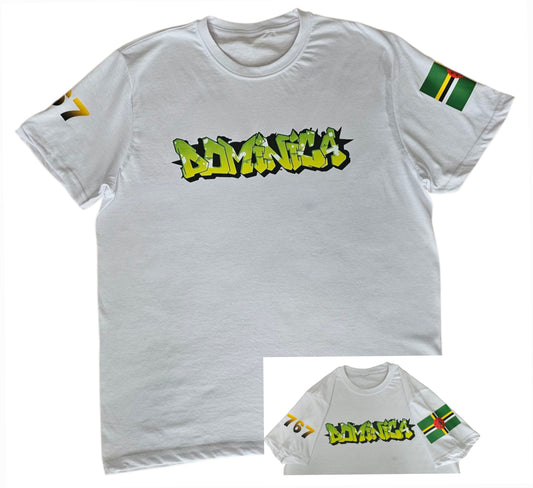 Adult Graffiti Style T-shirt Dominica