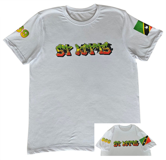 Adult Graffiti Style T-shirt St. Kitts and Nevis