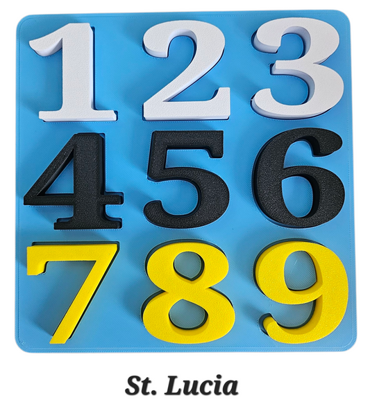 3D printed Number Puzzle St. Lucia